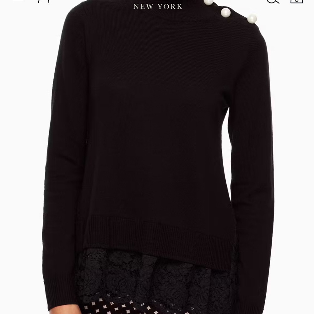 Kate Spade Black Sweater with Pearl Accents